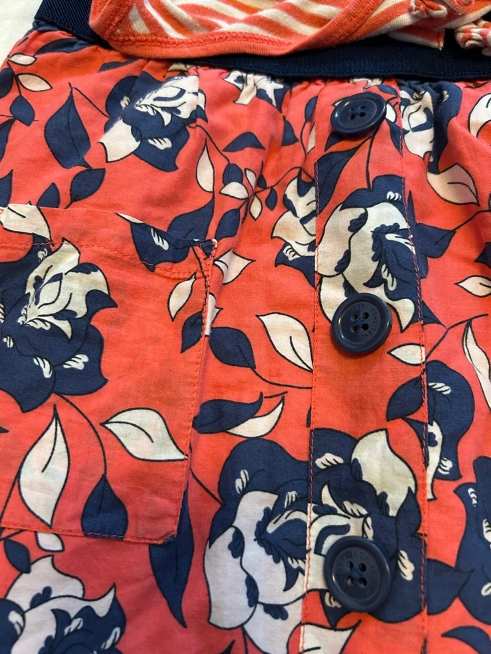 The Children's Place Coral & Navy Floral Sundress - Picture 2 of 2